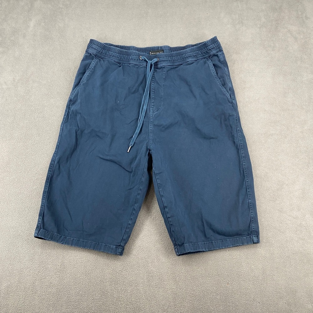 American Tall Mens Navy Blue Drawstring Elastic Waist Casual Shorts Size 40 XT‎